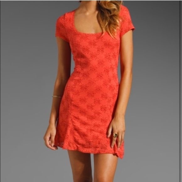 Free People Dresses & Skirts - Free People Daisy Godet in Coral Slip On Dress